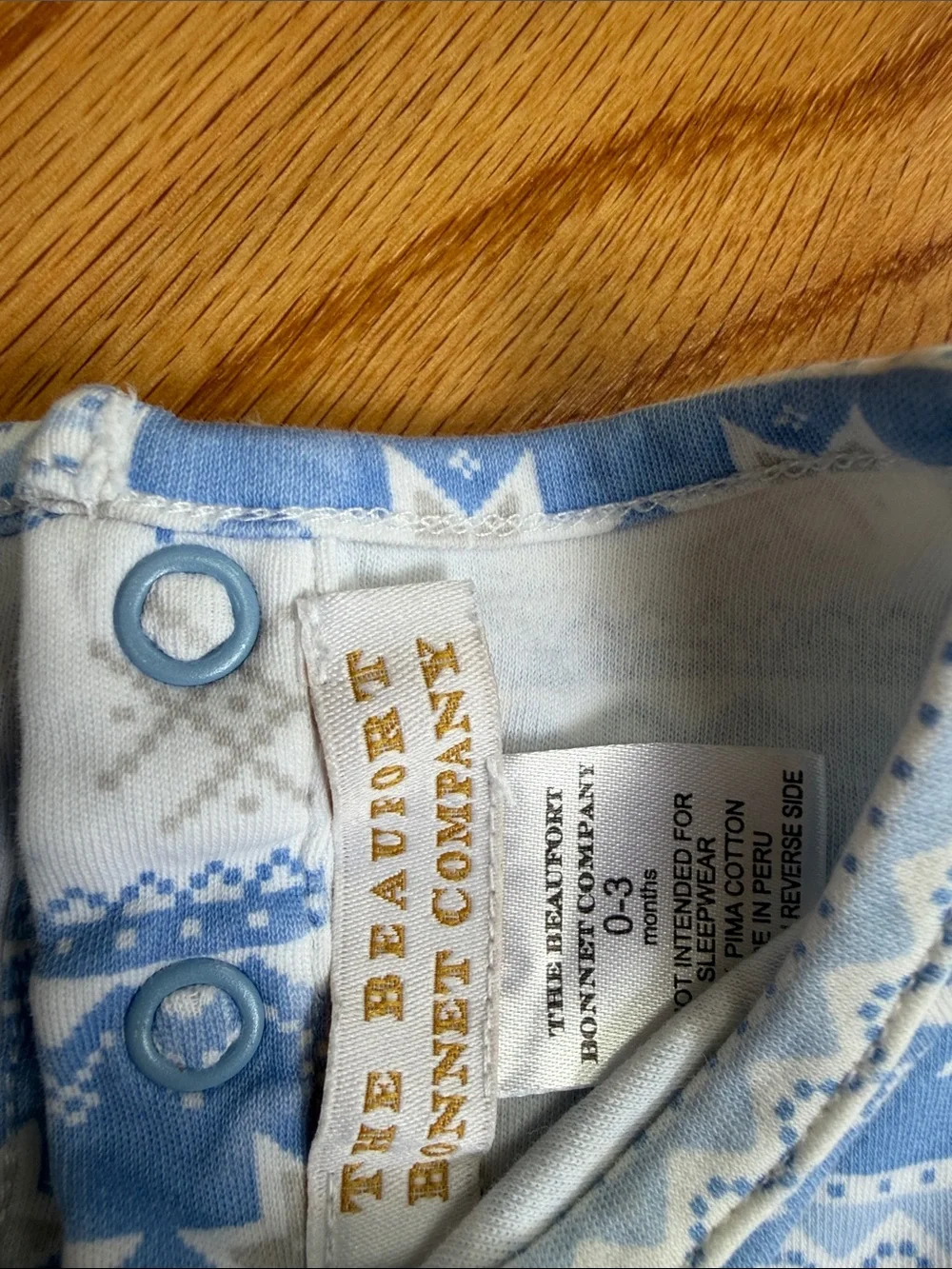 The Beaufort Bonnet Company Blue and White Star-Patterned Footie